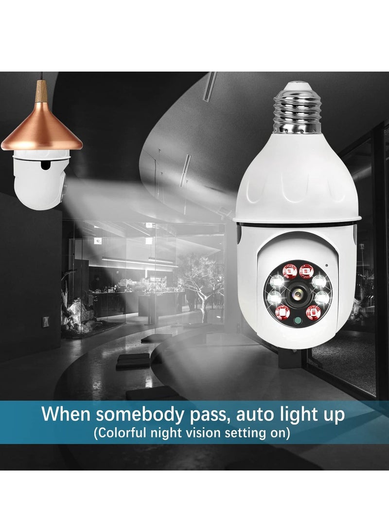 Bulb 1080P 2.4GHz WiFi 360 Degree Panoramic Night Vision 2-Way Audio, Smart Motion Detection and Alarm Surveillance Cameras - Image 3