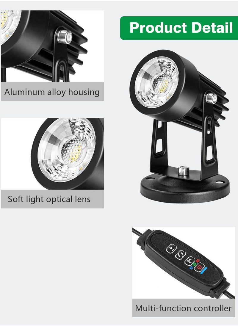 SYOSI - Dimmable LED Spot Lights Indoor Uplighting 3W USB Powered Floor Spot Lights Uplights Indoor Accent Light for Plants with 3 Color Lighting Modes and Auto On Off Timer Function 3h 6h 9h Black - Image 1