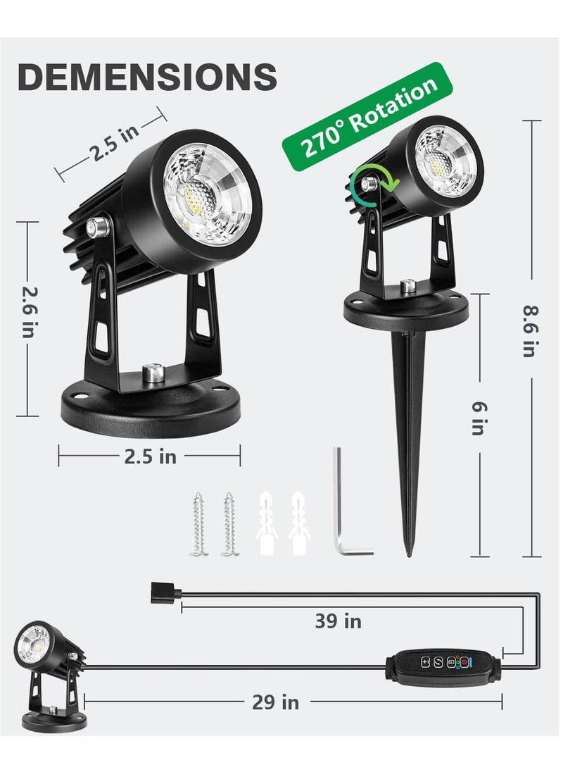 SYOSI - Dimmable LED Spot Lights Indoor Uplighting 3W USB Powered Floor Spot Lights Uplights Indoor Accent Light for Plants with 3 Color Lighting Modes and Auto On Off Timer Function 3h 6h 9h Black - Image 1
