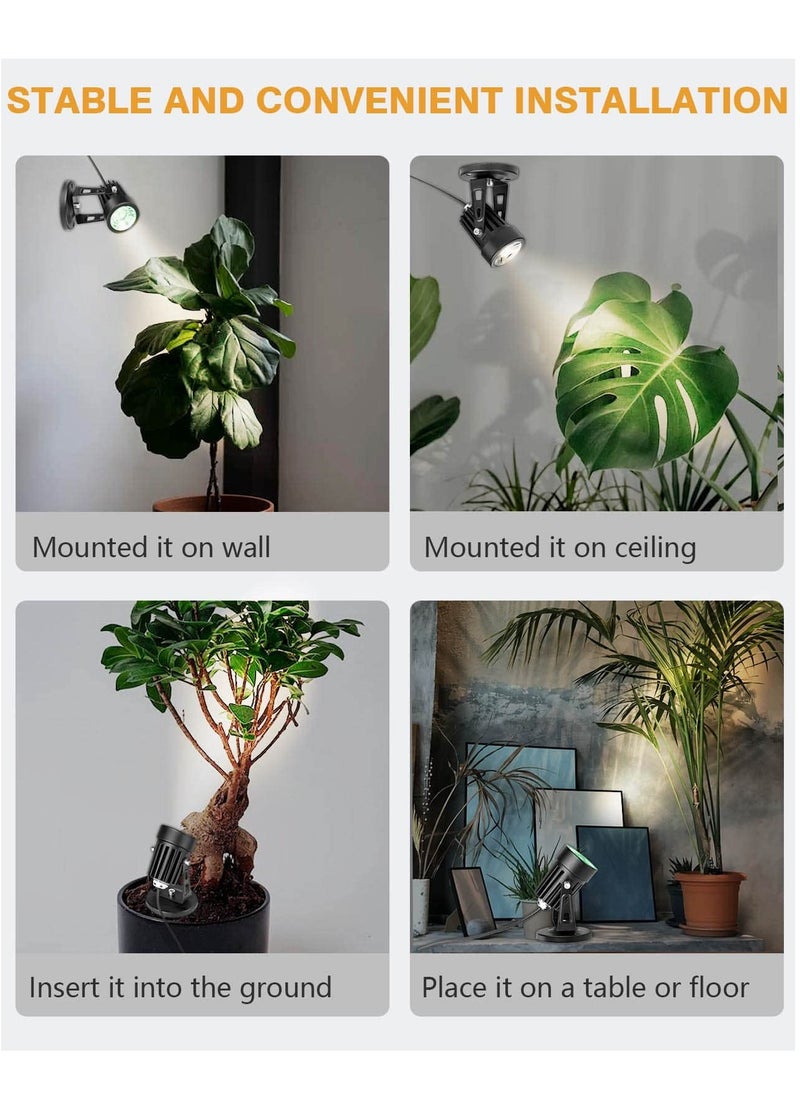 SYOSI - Dimmable LED Spot Lights Indoor Uplighting 3W USB Powered Floor Spot Lights Uplights Indoor Accent Light for Plants with 3 Color Lighting Modes and Auto On Off Timer Function 3h 6h 9h Black - Image 1