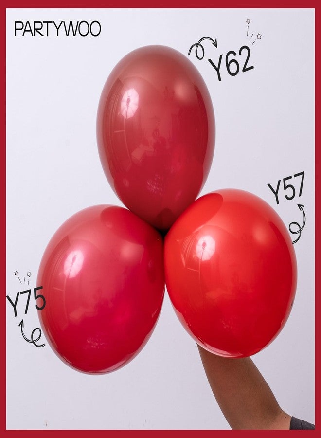 PartyWoo Red Balloons 100 pcs 10 Inch Matte Red Latex Helium Balloons for Graduation Wedding Independence Day Valentine's Day Memorial Day Christmas Engagement Birthday Party Decorations Red-Y57 - Image 4