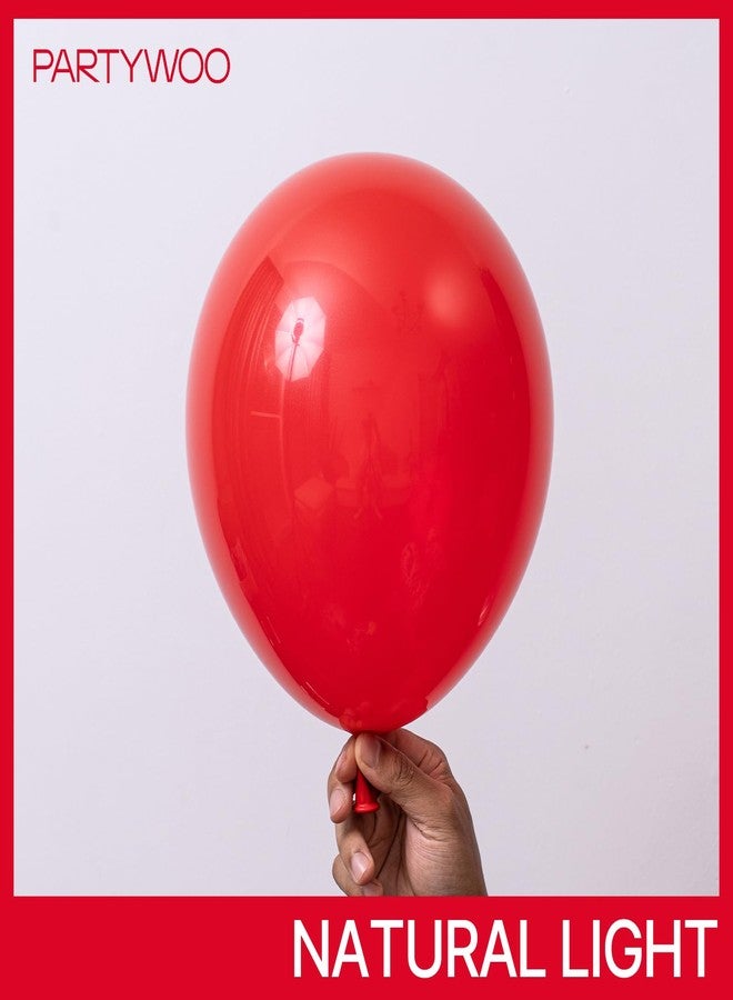 PartyWoo Red Balloons 100 pcs 10 Inch Matte Red Latex Helium Balloons for Graduation Wedding Independence Day Valentine's Day Memorial Day Christmas Engagement Birthday Party Decorations Red-Y57 - Image 2