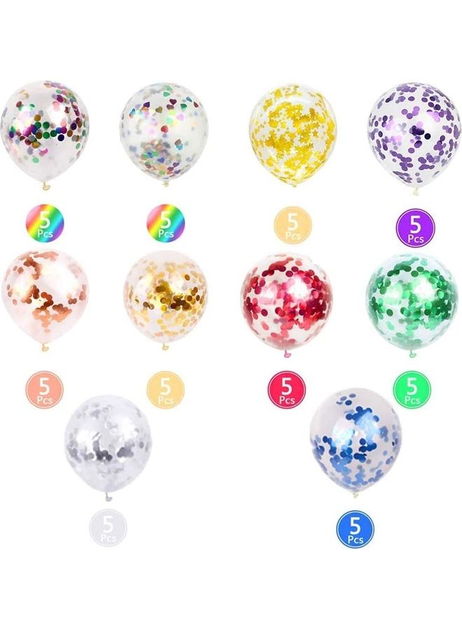 NIBEMINENT 50-Piece Confetti Party Balloons 12inch - Image 2