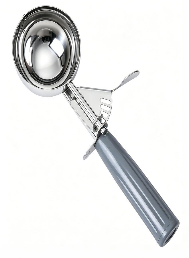 Fayomir 4 oz Scoop, Large Ice Cream Scoop with Trigger, #8 Portion Scoop, Muffin Scoop, Gray Handle, Food Scoop for Ice Cream, Muffin, Cupcake Batter, Mashed Potato, Cookie Dough - Image 1