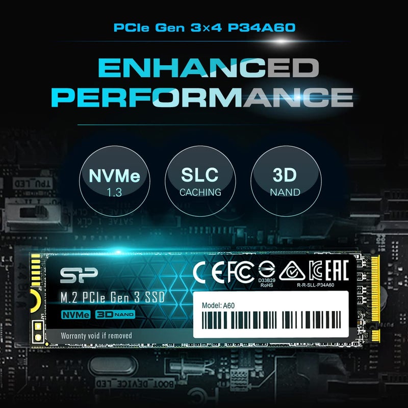 SP Silicon Power Silicon Power 256GB NVMe M.2 PCIe Gen3x4 2280 SSD (SP256GBP34A60M28) - Image 3