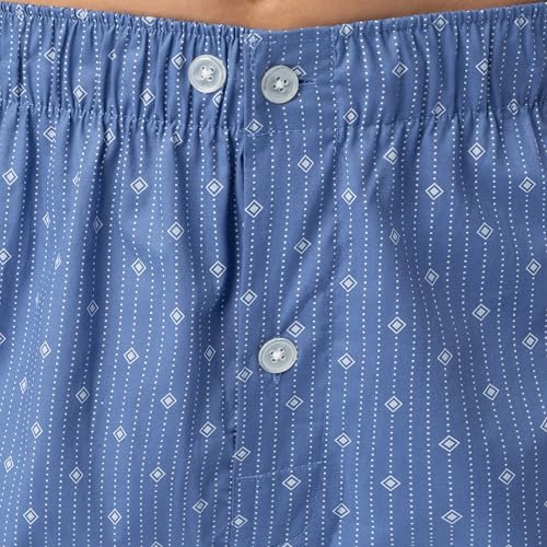 Fruit of the Loom Men's Broadcloth Short Sleeve Top and Long Pants Pajama Set, Medium Blue - Image 3