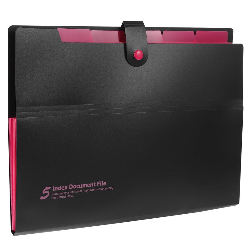 Large Expanding File Organizer Multi Layer Accordion Pockets Portable Document Receipt Storage Folder Black Rose - Image 2