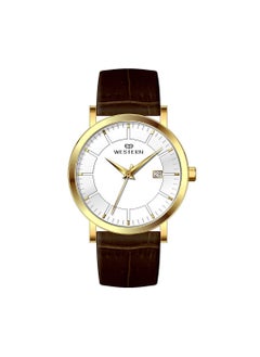 Western Western Men's Quartz Analogue Leather Strap Casual Watch with Date Display  - Image 1