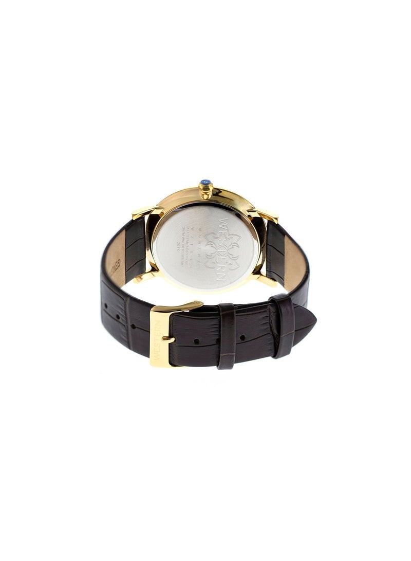 Western Men's Quartz Analogue Leather Strap Casual Watch with Date Display - Image 3