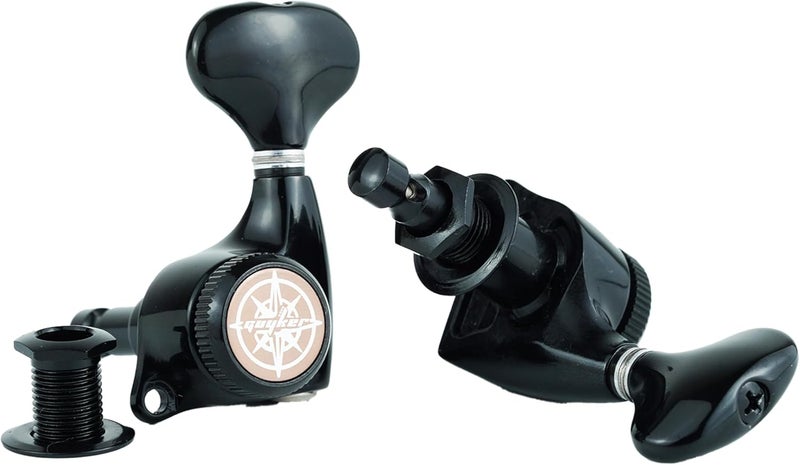 guyker Guitar Locking Tuners (3L + 3R) - 1:21 Lock String Tuning Key Pegs Machine Head Set Replacement for ST TL SG LP Style Electric, Folk or Acoustic Guitars – Black - Image 4