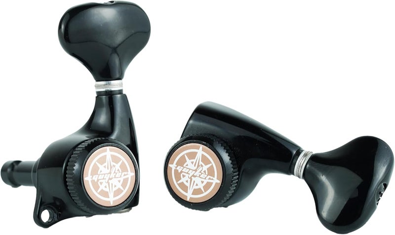 guyker Guitar Locking Tuners (3L + 3R) - 1:21 Lock String Tuning Key Pegs Machine Head Set Replacement for ST TL SG LP Style Electric, Folk or Acoustic Guitars – Black - Image 2