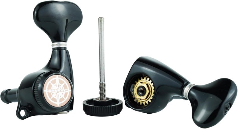 guyker Guitar Locking Tuners (3L + 3R) - 1:21 Lock String Tuning Key Pegs Machine Head Set Replacement for ST TL SG LP Style Electric, Folk or Acoustic Guitars – Black - Image 3