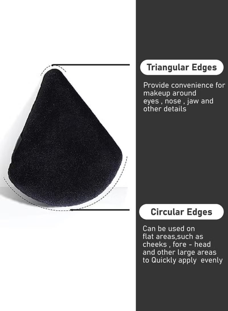 5 pcs Triangle Shaped Powder Puff Set | Crystal Velvet Loose Powder Puffs | Soft & Adhesive | Ideal for Travel & Makeup - Image 4