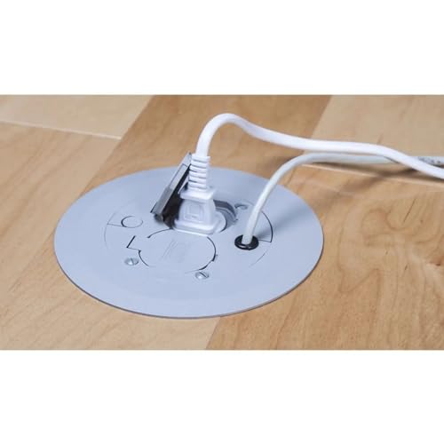 Hubbell RACO 6299 Round Floor Box Cover Kit Nonmetallic With Two-Lift Lids for 5511 Floor Box, Gray - Image 2