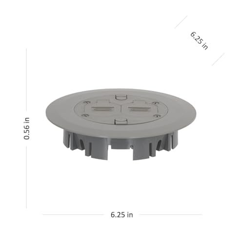 Hubbell RACO 6299 Round Floor Box Cover Kit Nonmetallic With Two-Lift Lids for 5511 Floor Box, Gray - Image 5