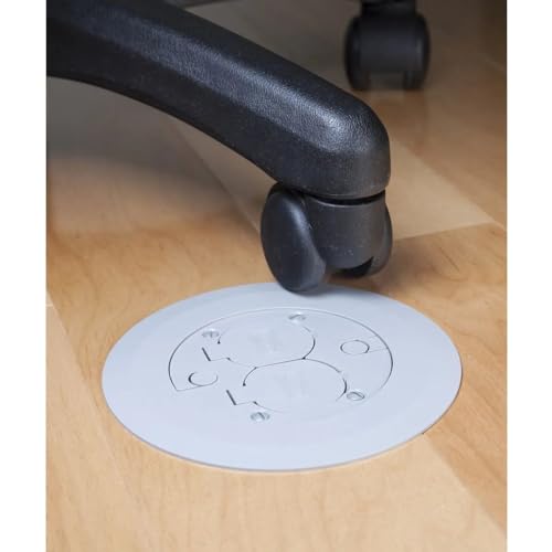Hubbell RACO 6299 Round Floor Box Cover Kit Nonmetallic With Two-Lift Lids for 5511 Floor Box, Gray - Image 3