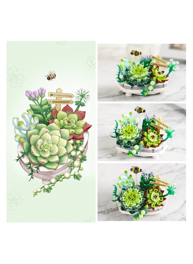 Creative Mini Bricks Bonsai Simulation Set - DIY Succulent Plant Building Blocks Toy, Perfect for Botanical Enthusiasts, Not Compatible with Lego  - Image 3
