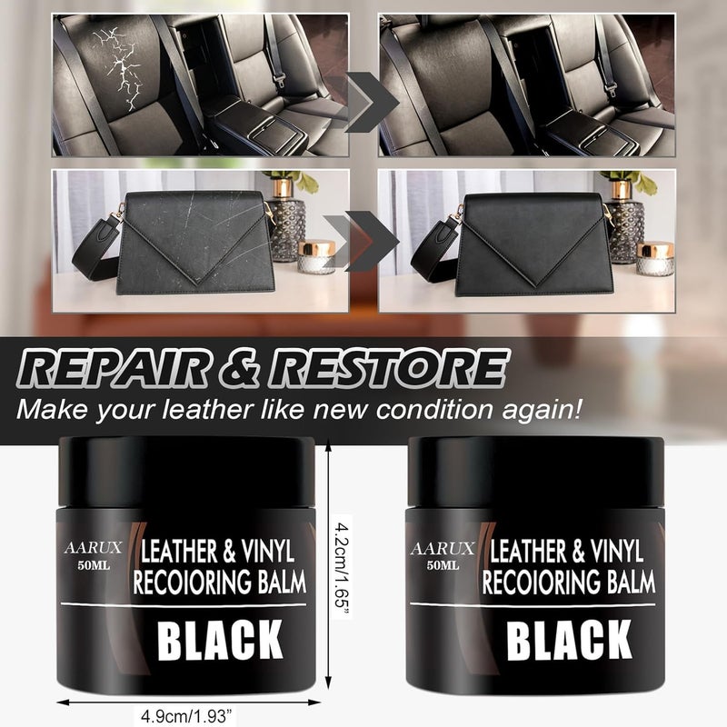 AARUX Leather Scratch Repair Leather Recoloring Balm, Protects from Drying & Cracking, Enhance Life of Leather, Leather Restorer Scratches Faded Remover Leather Polish, Paint for Shoes Bags (Black) - Image 3