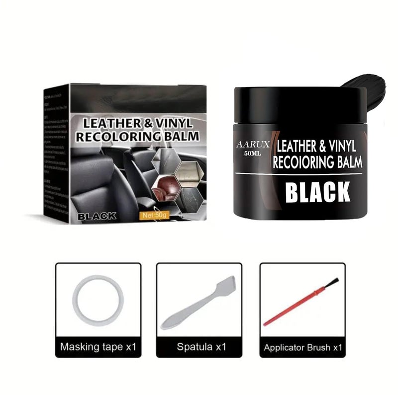 AARUX Leather Scratch Repair Leather Recoloring Balm, Protects from Drying & Cracking, Enhance Life of Leather, Leather Restorer Scratches Faded Remover Leather Polish, Paint for Shoes Bags (Black) - Image 4