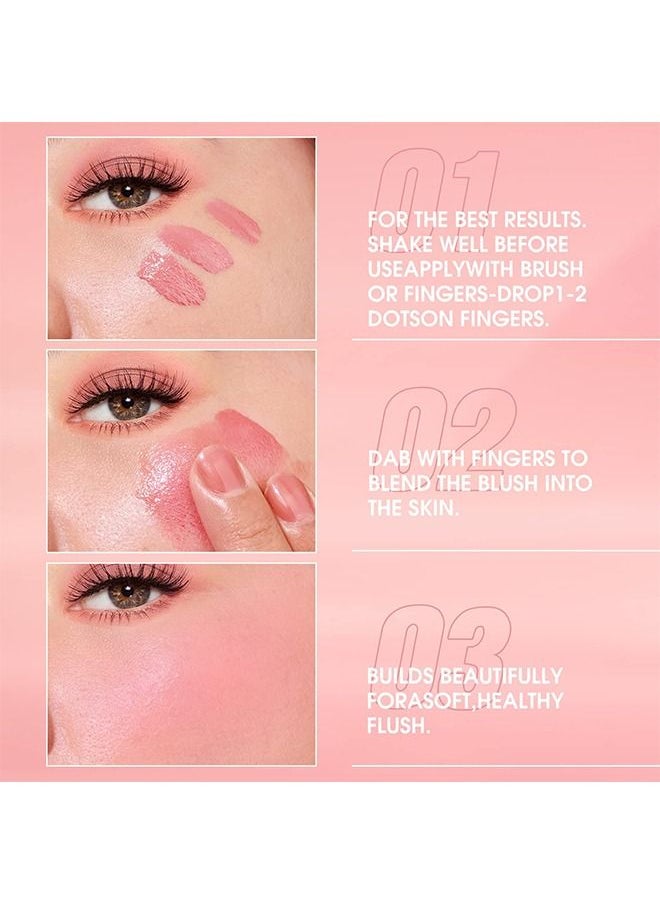 Cream Matte Liquid Blush Stick, Velvet Texture Natural Long-Wearing Lightweight Smooth and Delicate Waterproof and Sweat proof Creates A Dewy Natural Finish for Cheeks Eyes Lips