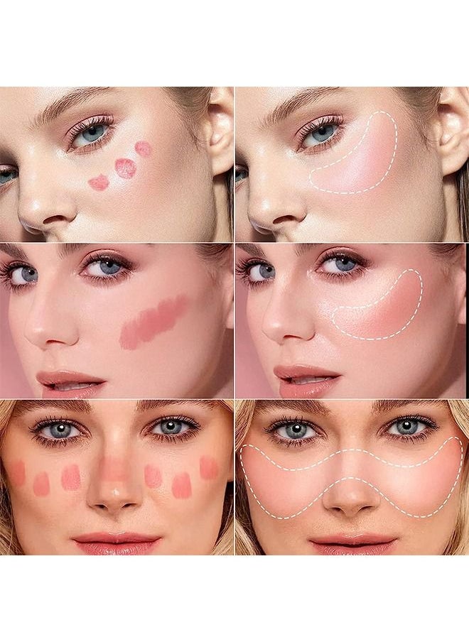 Cream Matte Liquid Blush Stick, Velvet Texture Natural Long-Wearing Lightweight Smooth and Delicate Waterproof and Sweat proof Creates A Dewy Natural Finish for Cheeks Eyes Lips