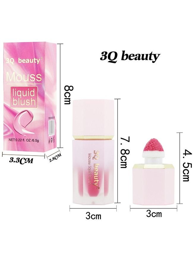 Cream Matte Liquid Blush Stick, Velvet Texture Natural Long-Wearing Lightweight Smooth and Delicate Waterproof and Sweat proof Creates A Dewy Natural Finish for Cheeks Eyes Lips