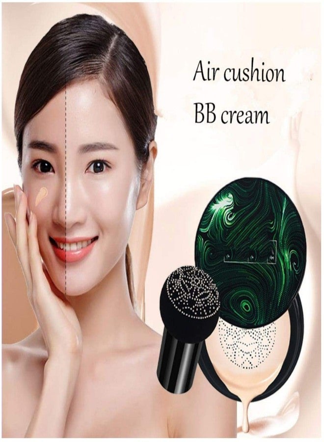 VBA BB Cream Air Cushion Foundation Korean Mushroom Head CC Cream Concealer Whitening Cosmetic Waterproof Brighten Face Base Tone Foundation (lvory White, 20 g) Matte Finish - Image 3