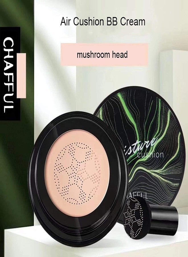 VBA BB Cream Air Cushion Foundation Korean Mushroom Head CC Cream Concealer Whitening Cosmetic Waterproof Brighten Face Base Tone Foundation (lvory White, 20 g) Matte Finish - Image 4