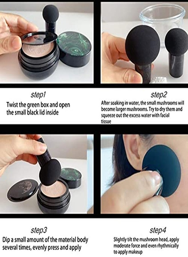 VBA BB Cream Air Cushion Foundation Korean Mushroom Head CC Cream Concealer Whitening Cosmetic Waterproof Brighten Face Base Tone Foundation (lvory White, 20 g) Matte Finish - Image 2