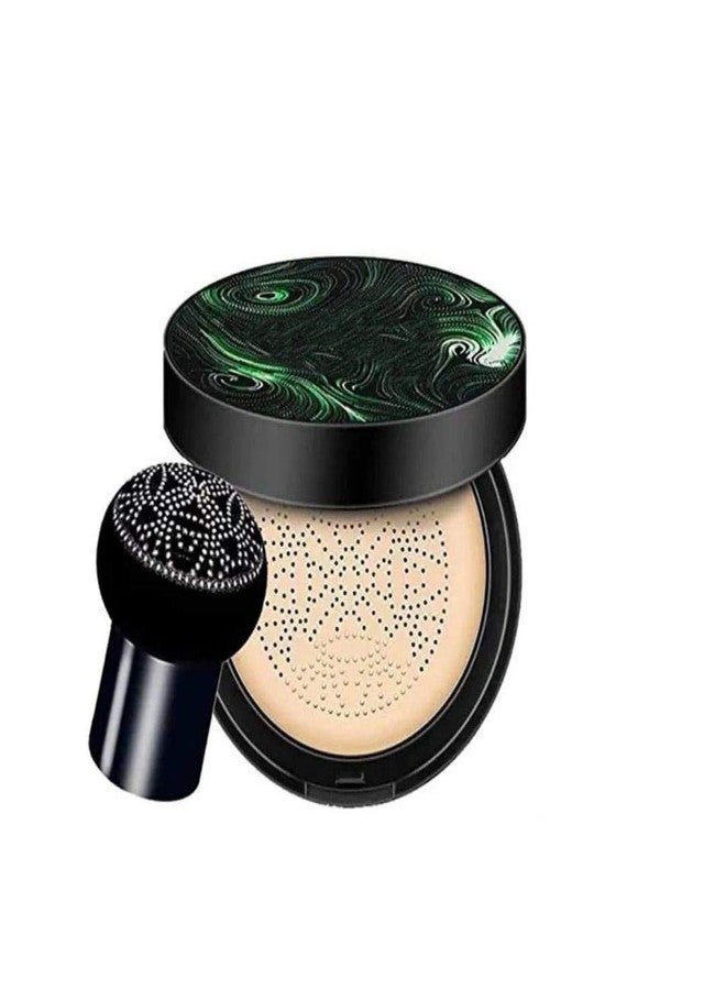 VBA BB Cream Air Cushion Foundation Korean Mushroom Head CC Cream Concealer Whitening Cosmetic Waterproof Brighten Face Base Tone Foundation (lvory White, 20 g) Matte Finish - Image 1