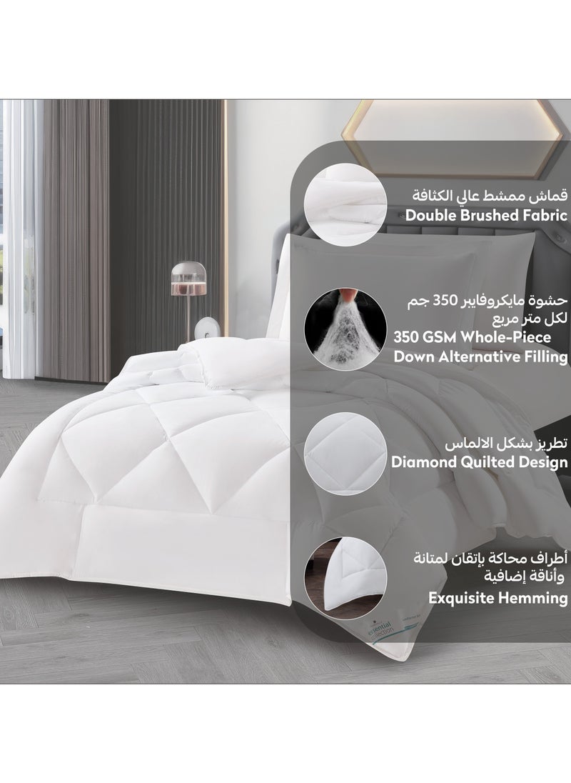 Donetella Bedding Comforter Set, Single Size 170x230 cm - 2-Pcs Solid Quilted Bed Set, Microfiber Fabric - 1 Comforter and 1 Pillow Sham  - Image 5