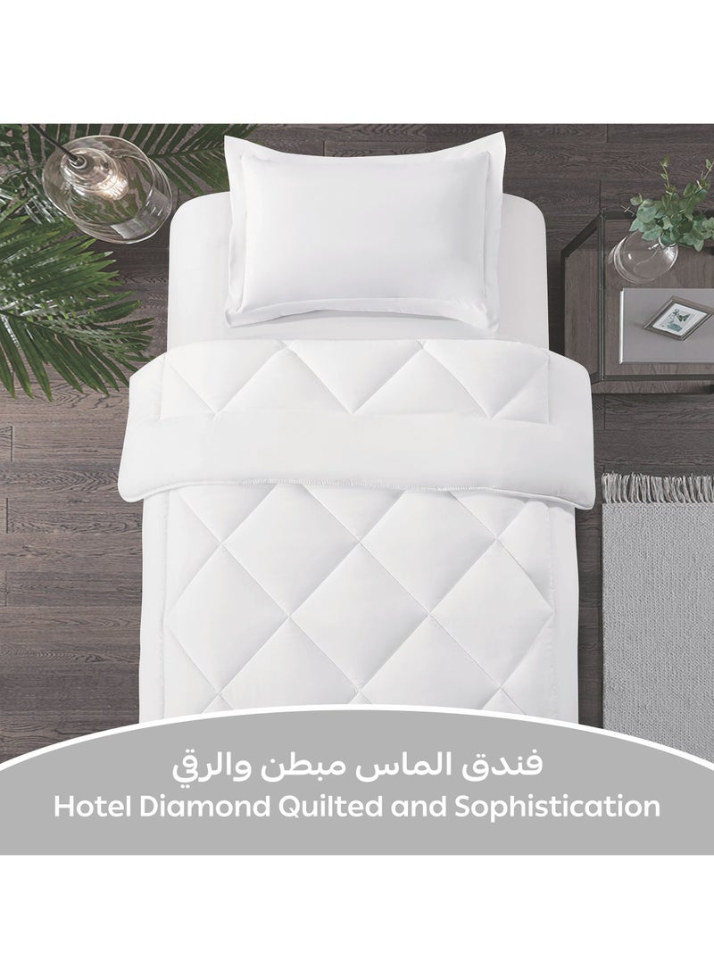 Donetella Bedding Comforter Set, Single Size 170x230 cm - 2-Pcs Solid Quilted Bed Set, Microfiber Fabric - 1 Comforter and 1 Pillow Sham  - Image 2