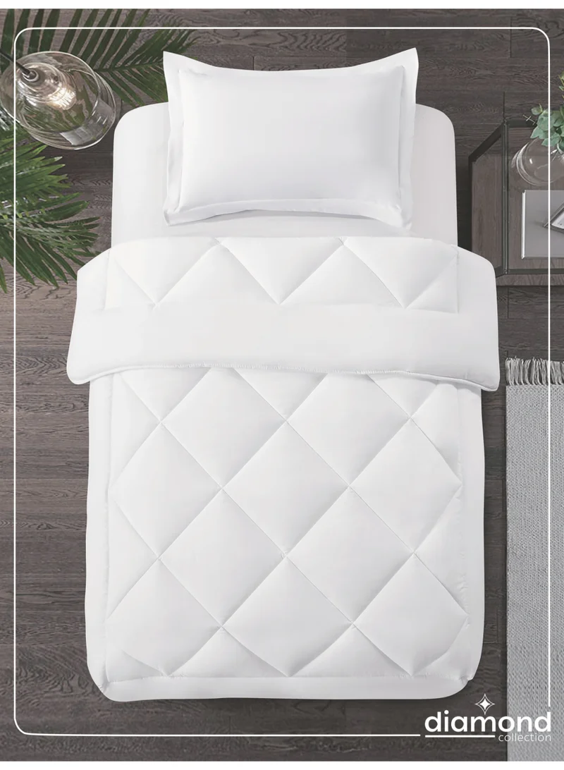 Donetella Bedding Comforter Set, Single Size 170x230 cm - 2-Pcs Solid Quilted Bed Set, Microfiber Fabric - 1 Comforter and 1 Pillow Sham