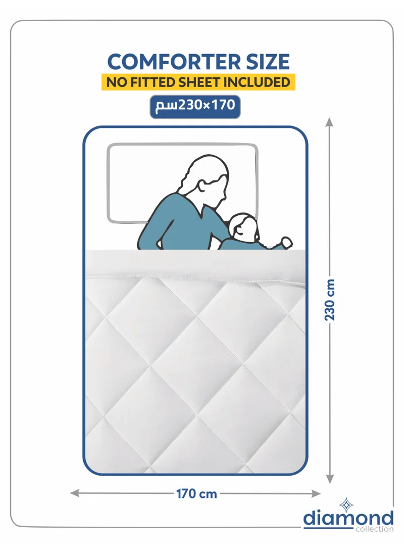 Donetella Bedding Comforter Set, Single Size 170x230 cm - 2-Pcs Solid Quilted Bed Set, Microfiber Fabric - 1 Comforter and 1 Pillow Sham