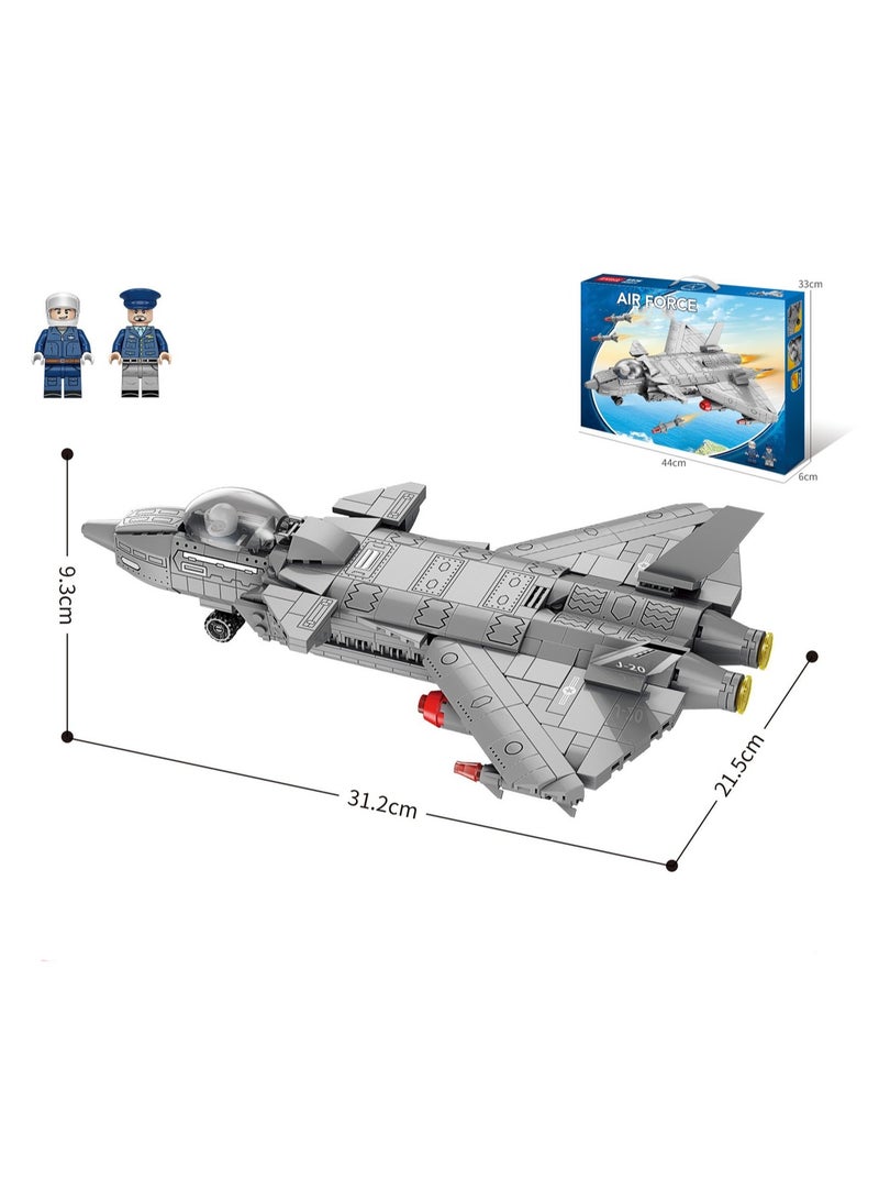 J-20 Fighter 582 Particle Assembly Set Toys, Building Block Assembly Games, Best Learning And Role-Playing, Suitable As A Gift For Boys And Girls Over 6 Years Old - Image 2
