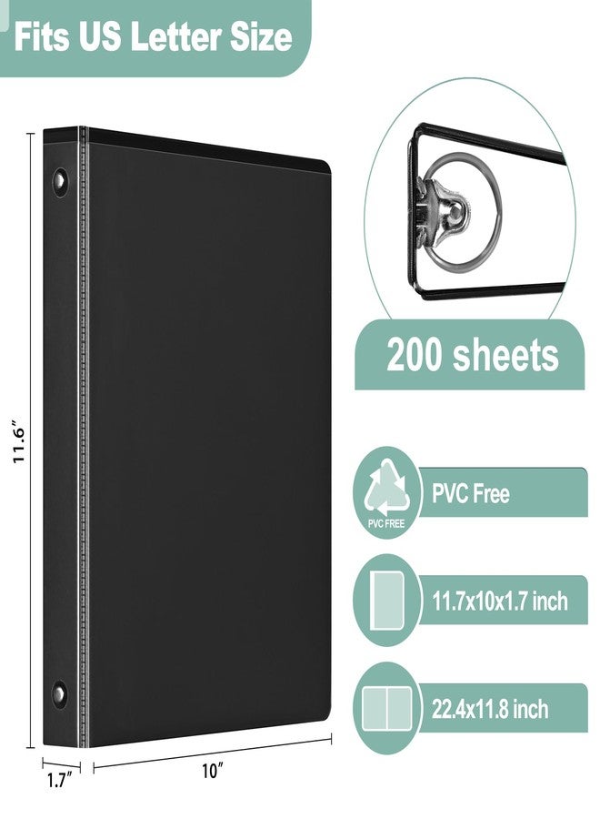 SUIN Economy 1-Inch 3-Ring-Binder, Round Ring Binder, Customizable Clear View Cover, 1'' Binders for Office/School (Black-12 Pack) - Image 2