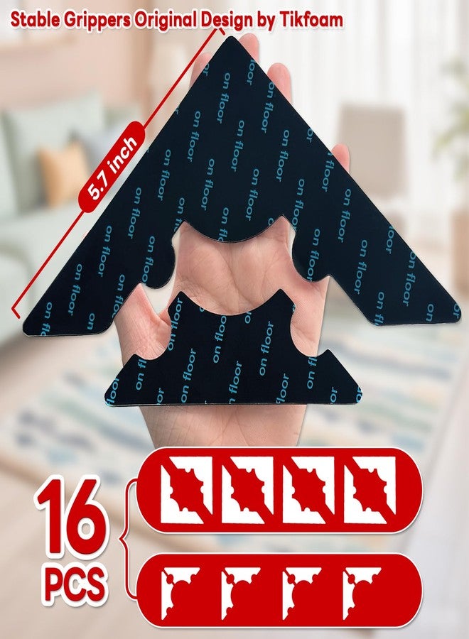 Tikfoam 16 Pack Reusable Anti Slip Adhesive Strips for Hardwood and Tile Floors, Strong and Firm, No Damage to Floor - Image 2