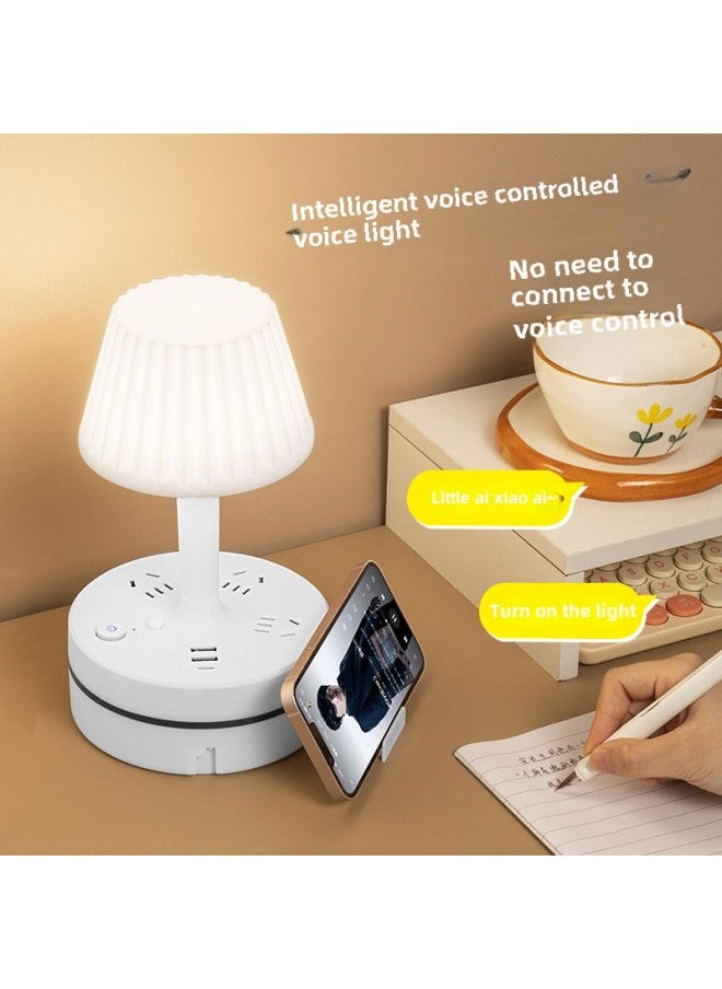 Generic - Intelligent Voice Storage With Cable Plug-in Row With Eye Protection Desk Lamp Dormitory Plug-in Board Long Line USB Multi-function Socket-Specifications:[F4-White -4-Bit Insertion] Total Length: 1.8 M - Image 1