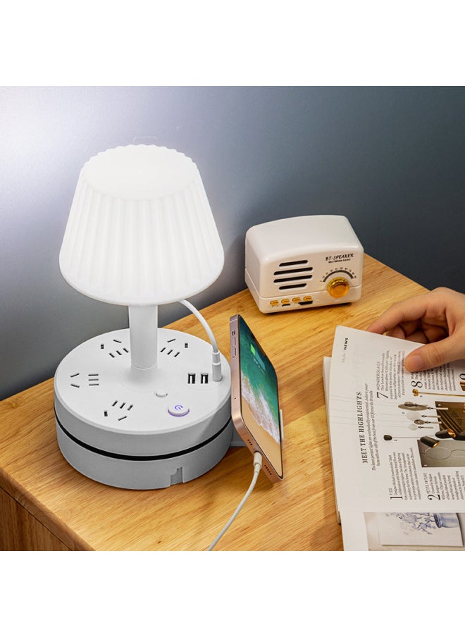 Generic - Intelligent Voice Storage With Cable Plug-in Row With Eye Protection Desk Lamp Dormitory Plug-in Board Long Line USB Multi-function Socket-Specifications:[F4-White -4-Bit Insertion] Total Length: 1.8 M - Image 1