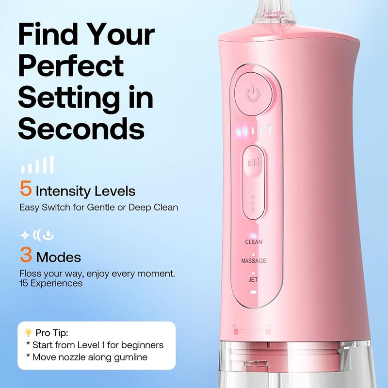 Bitvae BVC2 Water Flosser 6 nozzles Pink color pink - Image 4