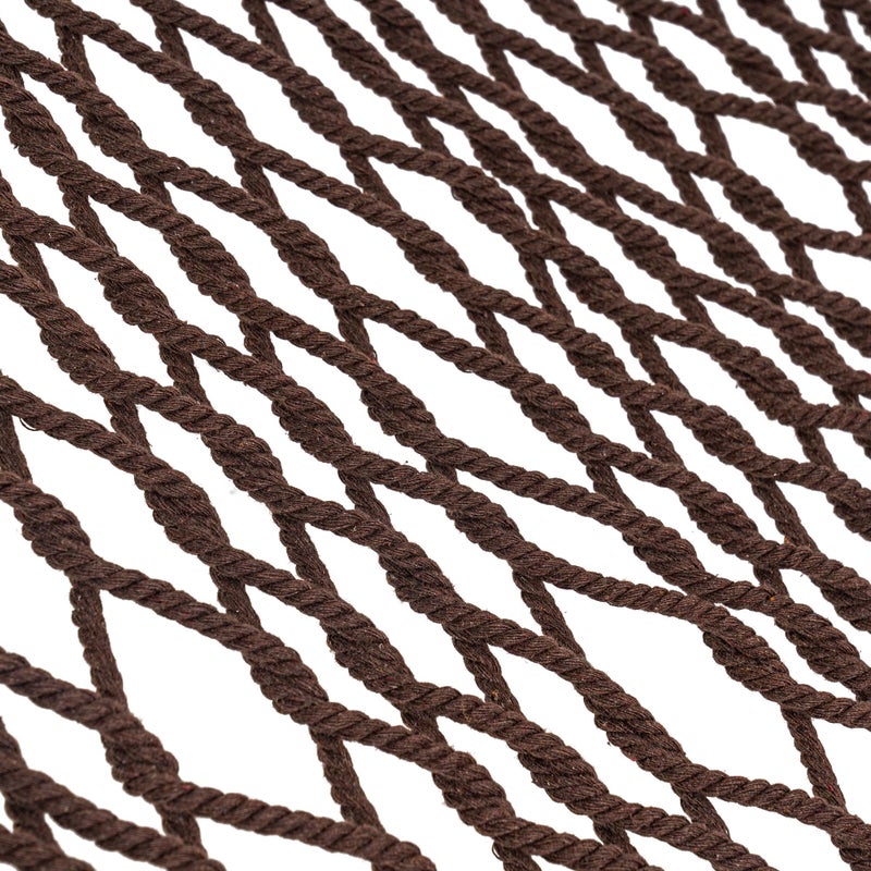 Lazy Daze Hammocks Double Rope Hammock, 2 Person Traditional Outdoor Hand Woven Cotton Rope Hammock with Spreader Bar, Carabiners, Tree Straps, Chains for Patio Yard - Max 450 Lbs, Dark Brown - Image 3