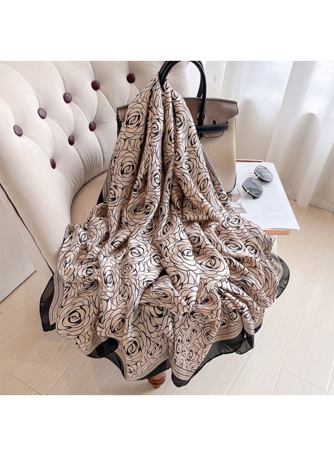 Hang Silk House Hangsi Mansion Silk Scarf Gift Box Set, Two-piece Scarf Shawl For Mother's Birthday Mother's Day Gift Women Practical Brooch Dark Night - Image 4