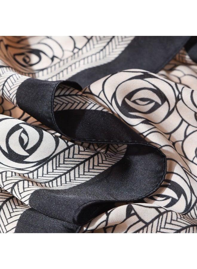 Hang Silk House Hangsi Mansion Silk Scarf Gift Box Set, Two-piece Scarf Shawl For Mother's Birthday Mother's Day Gift Women Practical Brooch Dark Night - Image 5