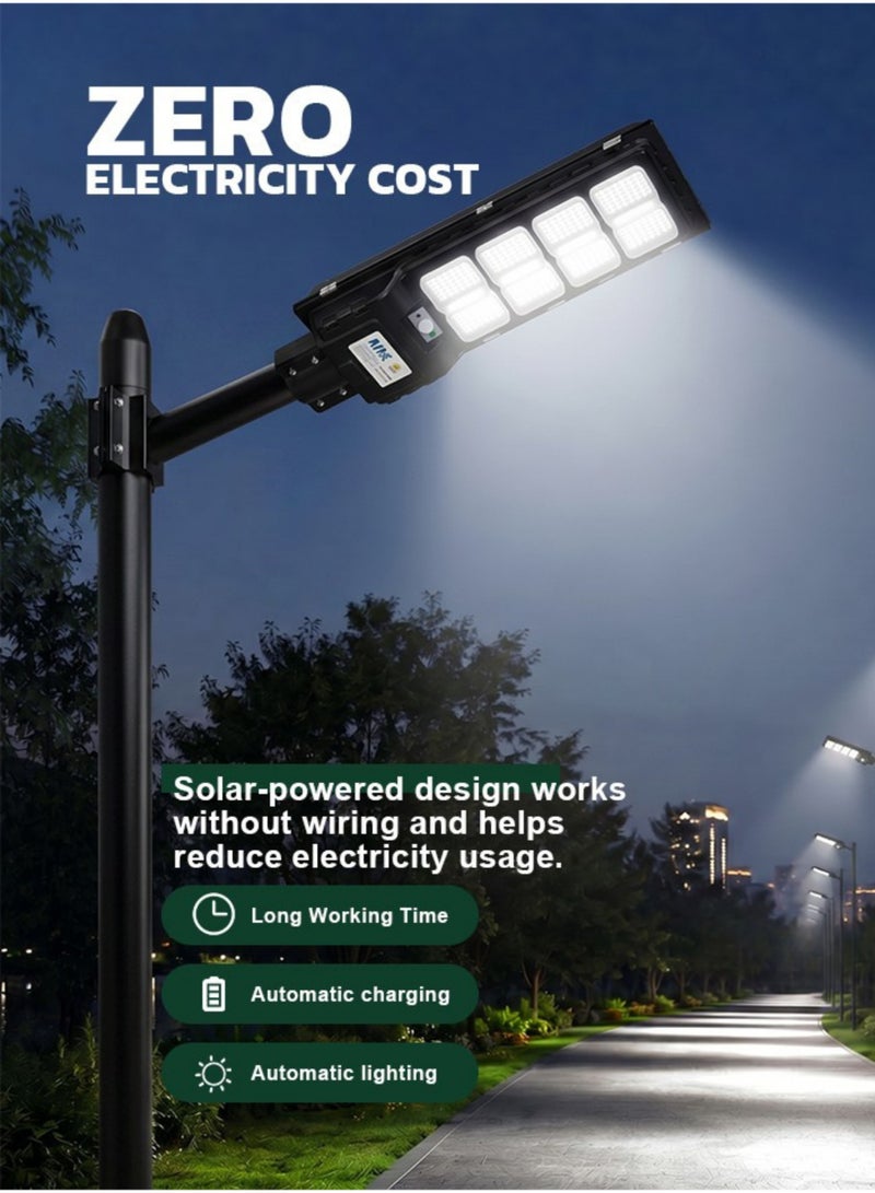 Max 1000W Solar Street Light with SMD LED, 4.5V 10W Solar Panel, 3.2V 10Ah Li-ion Battery, Remote & Optical Sensor Control, Outdoor Solar Lamp for Garden Yard Pathway Park - Image 5