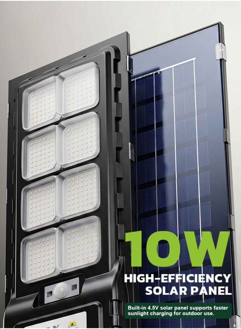 Max 1000W Solar Street Light with SMD LED, 4.5V 10W Solar Panel, 3.2V 10Ah Li-ion Battery, Remote & Optical Sensor Control, Outdoor Solar Lamp for Garden Yard Pathway Park - Image 5
