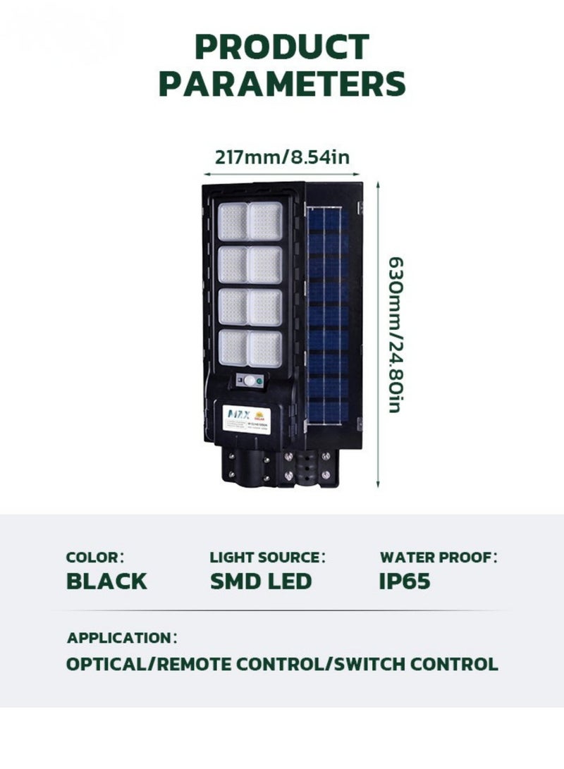 Max 1000W Solar Street Light with SMD LED, 4.5V 10W Solar Panel, 3.2V 10Ah Li-ion Battery, Remote & Optical Sensor Control, Outdoor Solar Lamp for Garden Yard Pathway Park - Image 4