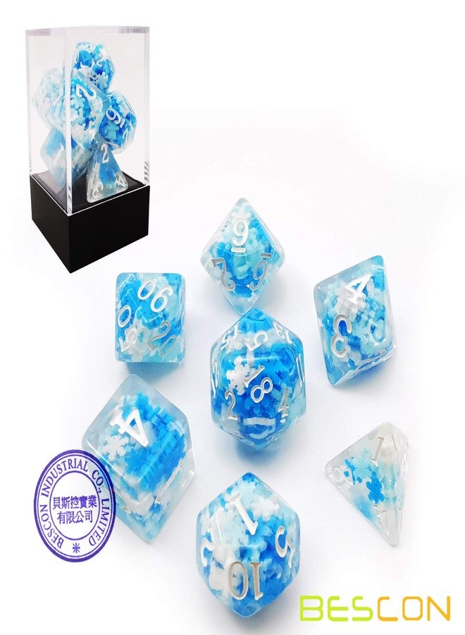 Bescon Snowflake Polyhedral Dice Set, Snowflake Poly RPG Dice Set of 7 - Image 3