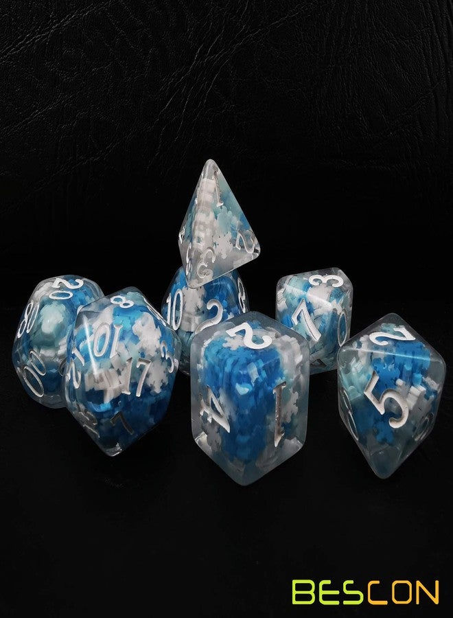 Bescon Snowflake Polyhedral Dice Set, Snowflake Poly RPG Dice Set of 7 - Image 5