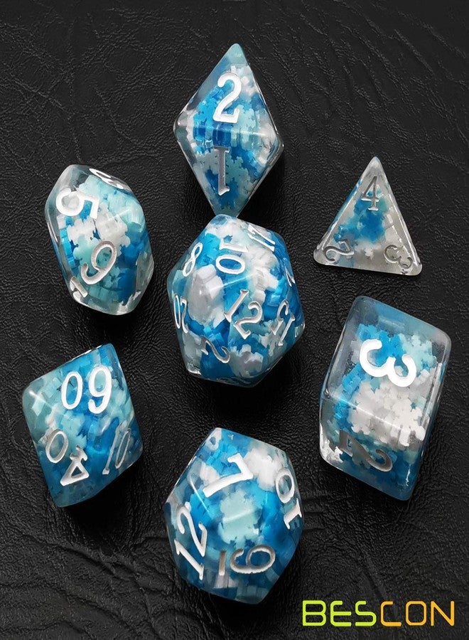 Bescon Snowflake Polyhedral Dice Set, Snowflake Poly RPG Dice Set of 7 - Image 4