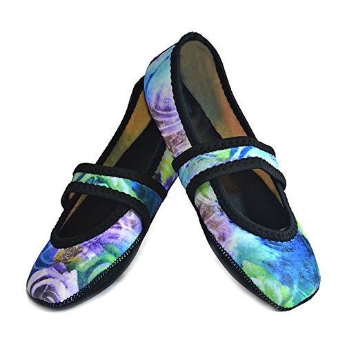 Nufoot Betsy Lou Fuzzies Women's Slippers, Foldable, Flexible Flats, Slipper Socks, Travel Slipper, Yoga Socks, House Shoes, Indoor Shoes, Purple Rose, Small - Image 1